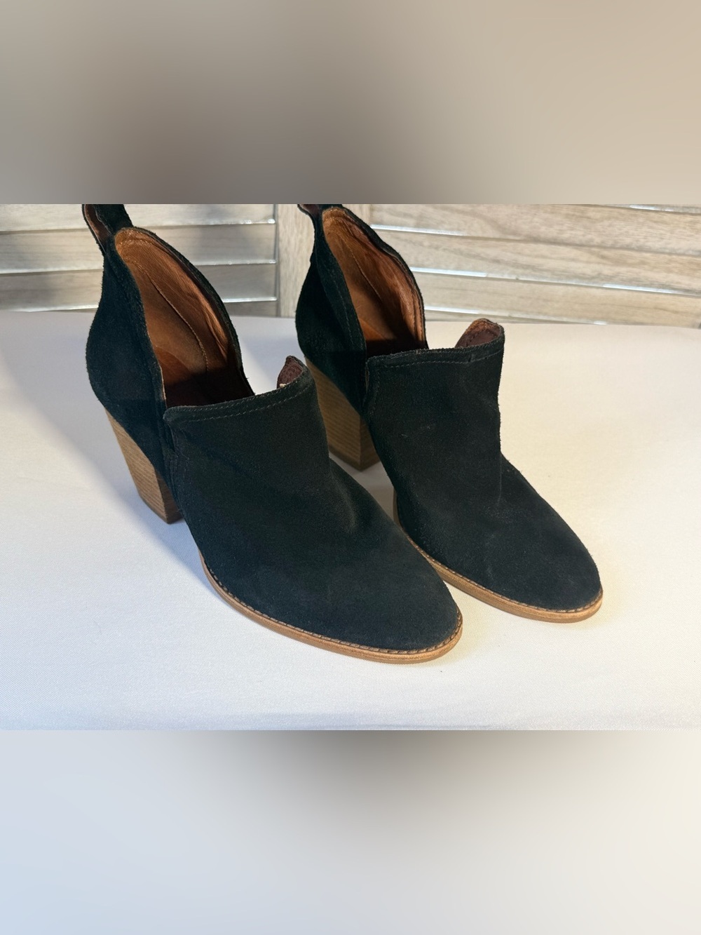 Jeffrey Campbell Rosalee Black Suede Western Block Heel Cut Out Boots Sz 11